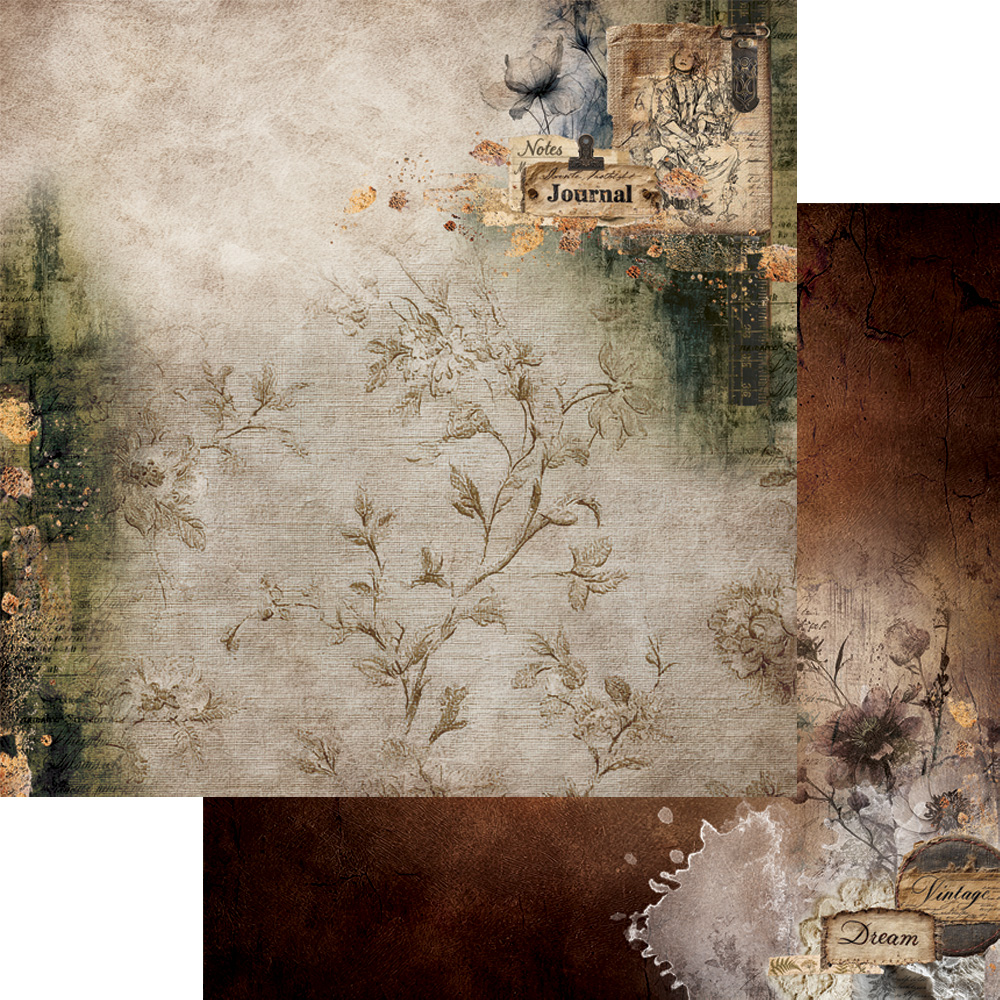 AA-VB-07 Alchemy of Art- 12x12'' -Zestaw papierów do scrapbookingu Vintage Botanical