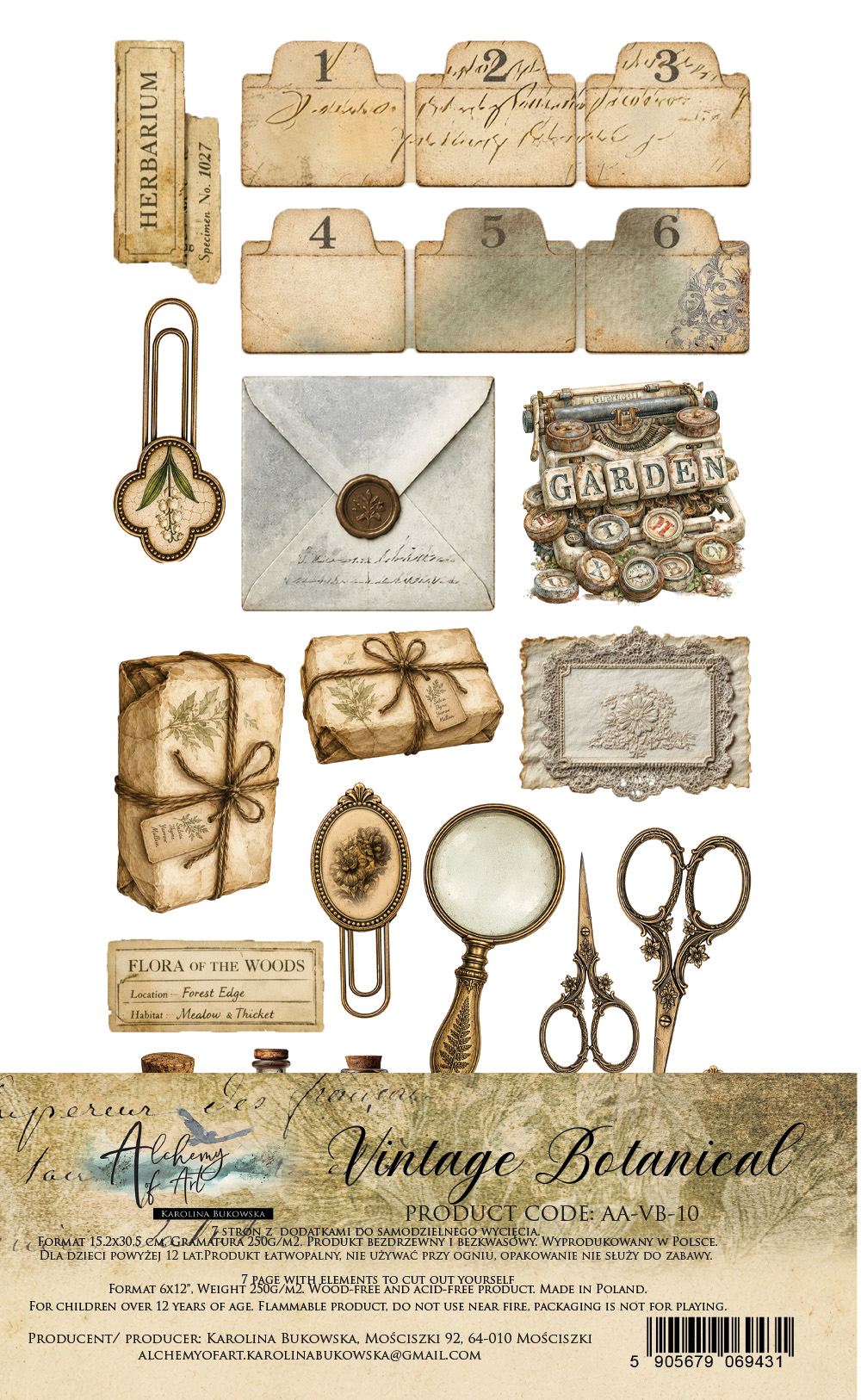 Vintage Botanical do samodzielnego wycięcia AA-VB-10