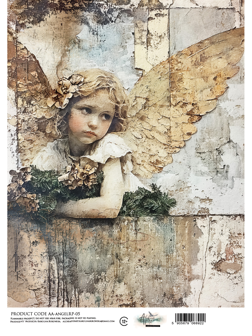 AA-ANGEL-RP-05 Papier ryżowy A4 - Alchemy of Art -Angel 05