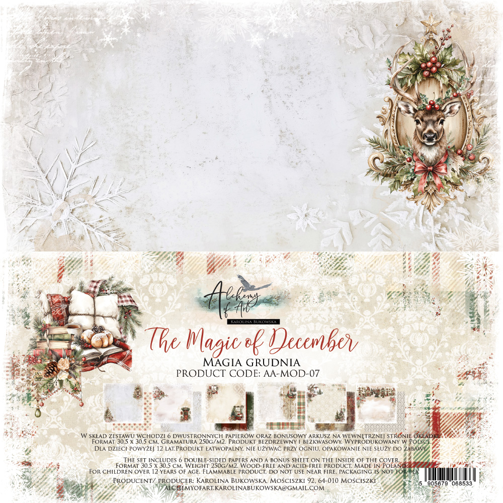 AA-MOD-07 Alchemy of Art- 12x12'' -Zestaw papierów do scrapbookingu The Magic of December