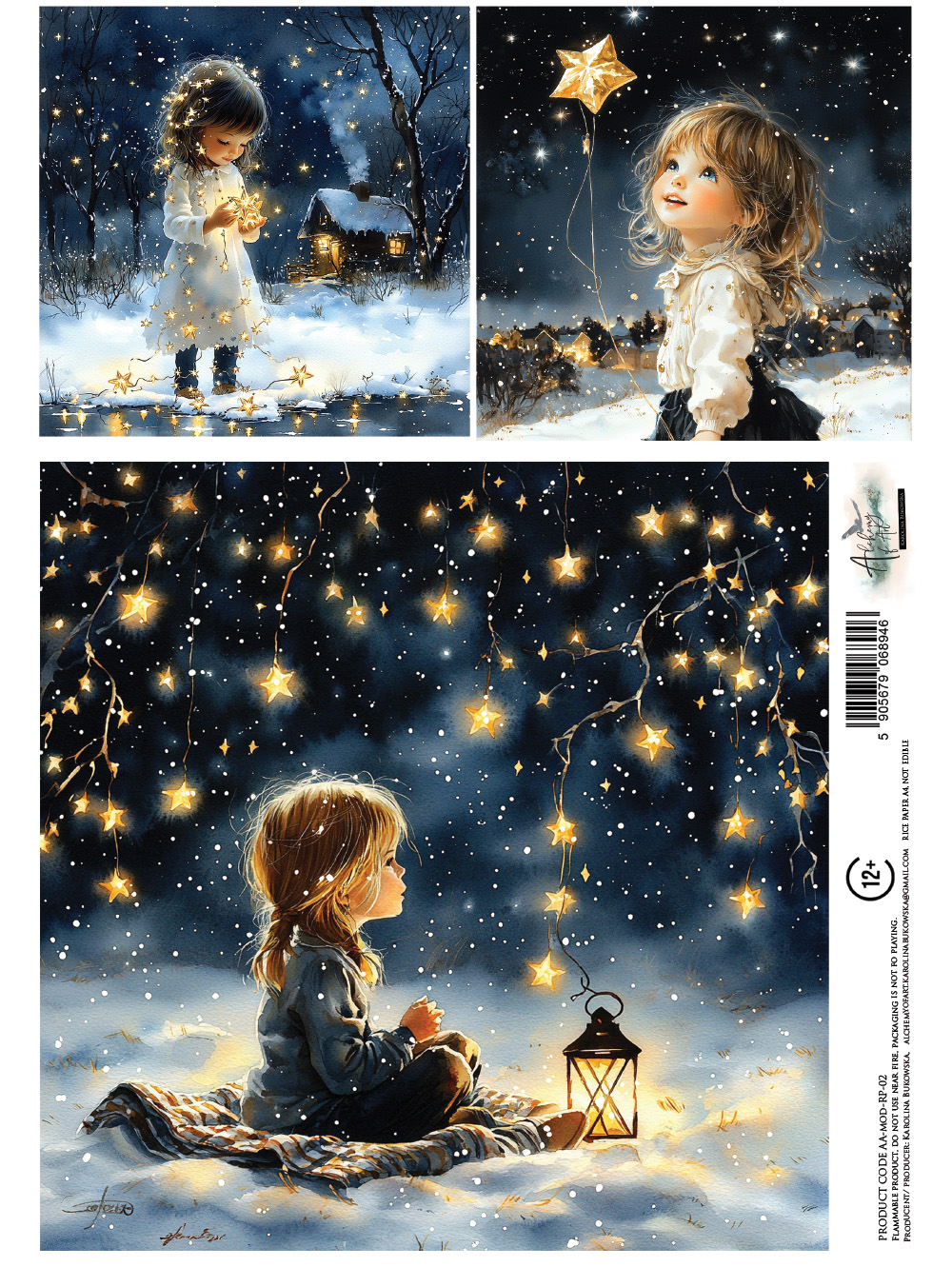 AA-MOD-RP-02 Papier ryżowy A4 - Alchemy of Art - The Magic of December