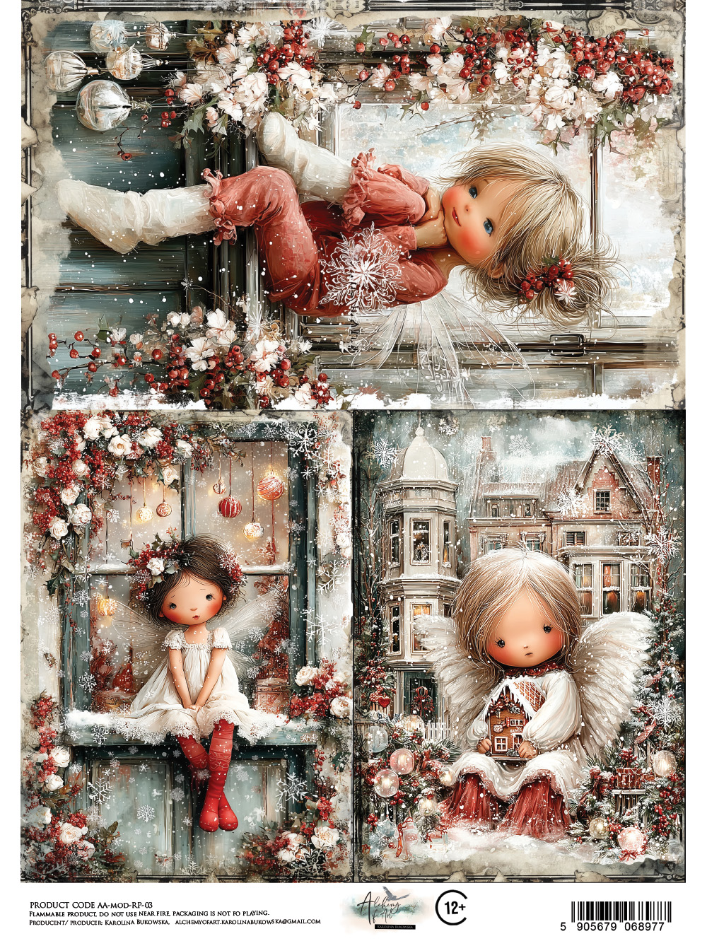 AA-MOD-RP-03 Papier ryżowy A4 - Alchemy of Art - The Magic of December