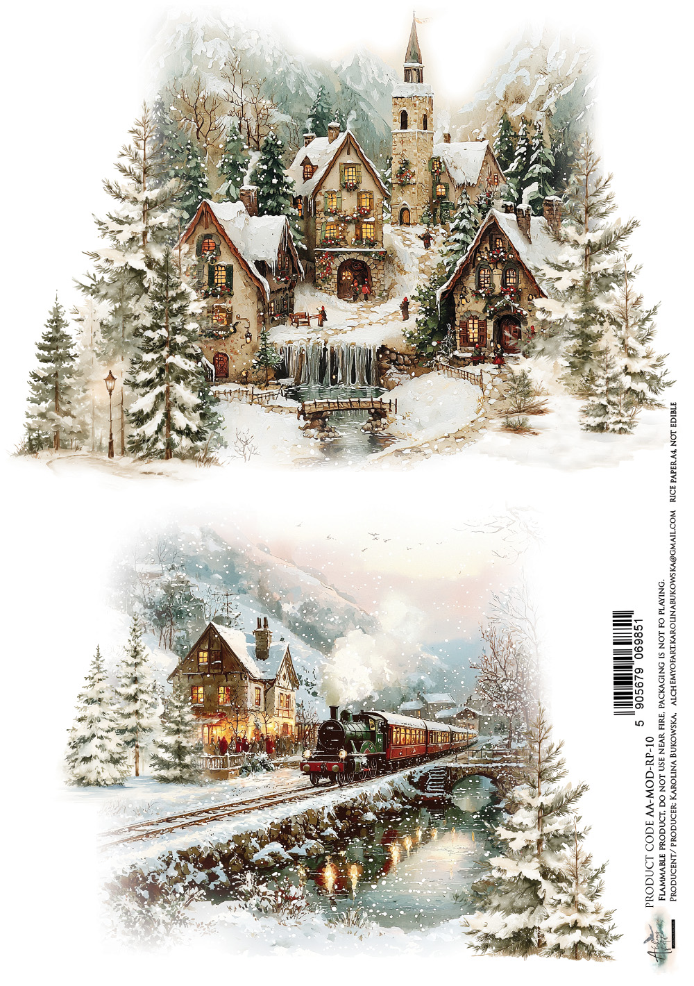 AA-MOD-RP-10 Papier ryżowy A4 - Alchemy of Art - The Magic of December