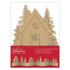 Bazy kartek z kopertami Papermania Create Christmas – Die-cut Scene, kraft, 25 elementów  (PMA150927)