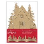 Bazy kartek z kopertami Papermania Create Christmas – Die-cut Scene, kraft, 25 elementów (PMA150927)