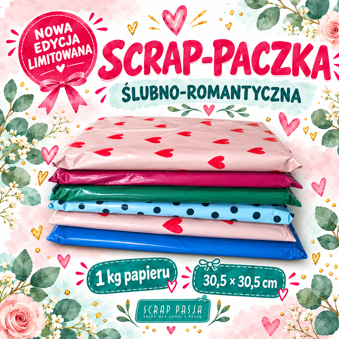 SP1-01 SCRAP - PACZKA nr 1 - ŚLUBNO-ROMANTYCZNA 1kg Craft & You Design
