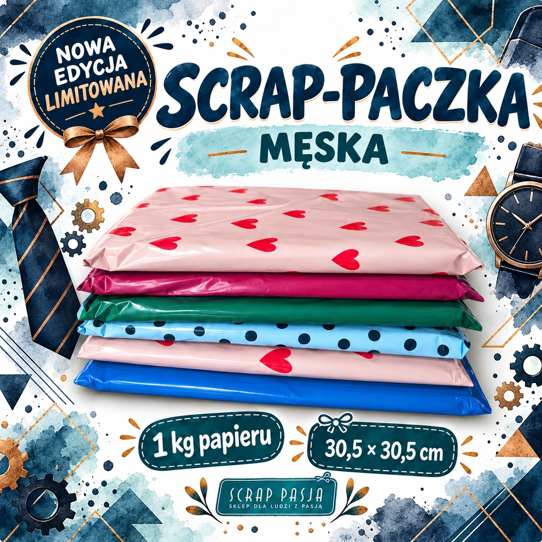 SP1-04 SCRAP - PACZKA nr 4 - PAPIERY MĘSKIE 1kg Craft & You Design