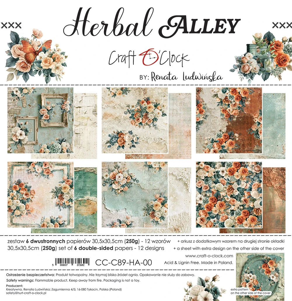 CC-C89-HA-00 *PRZEDSPRZEDAŻ* HERBAL ALLEY- zestaw papierów 30,5x30,5cm - wysyłka po 6 listopada 2026r.