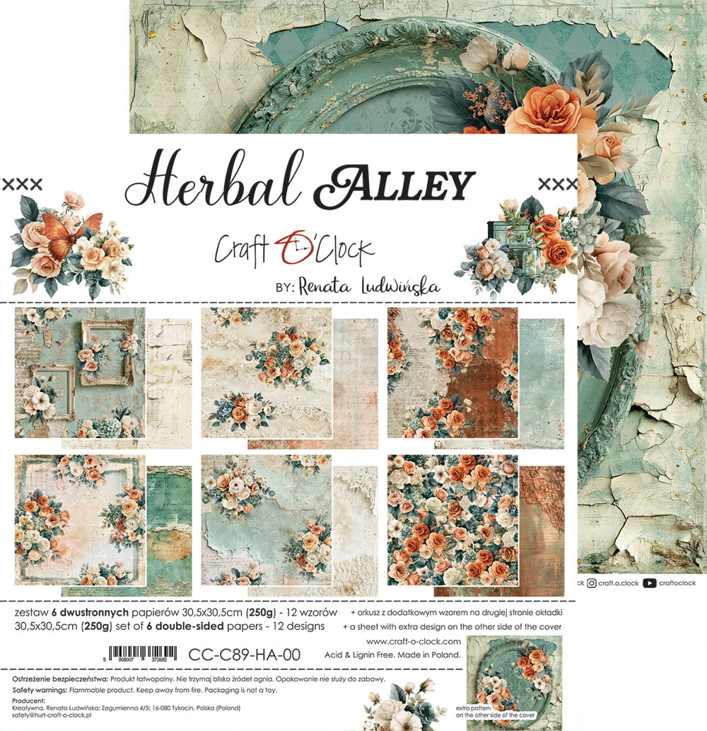 CC-C89-HA-00 *PRZEDSPRZEDAŻ* HERBAL ALLEY- zestaw papierów 30,5x30,5cm - wysyłka po 6 listopada 2026r.