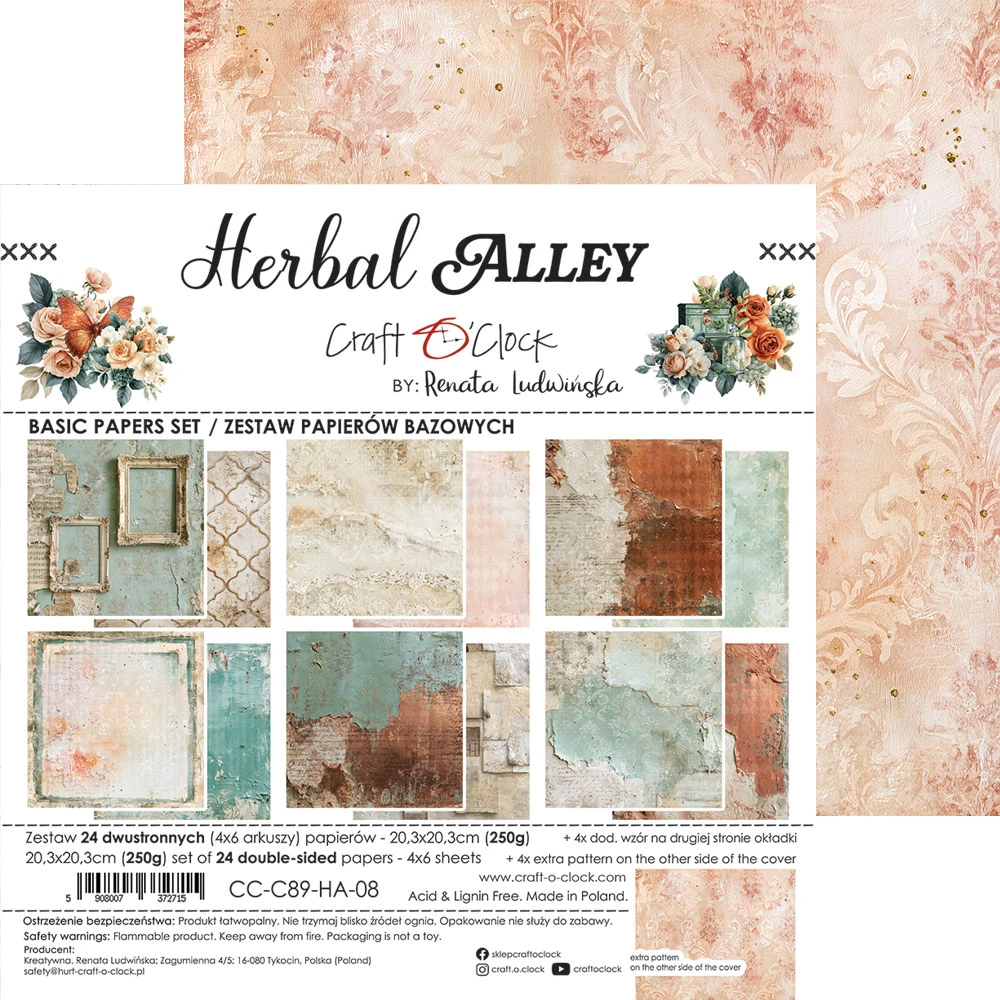 CC-C89-HA-08 *PRZEDSPRZEDAŻ* HERBAL ALLEY- zestaw papierów 20,3x20,3cm - BASIC- wysyłka po 6 listopada 2026r.