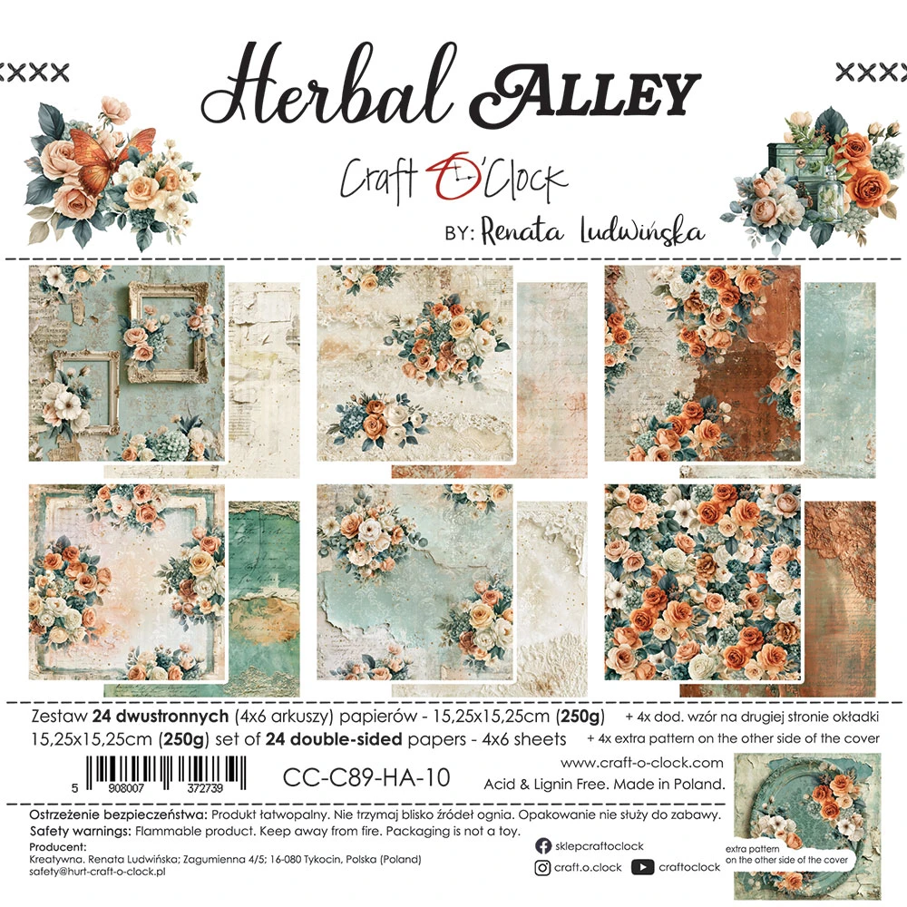 CC-C89-HA-10 *PRZEDSPRZEDAŻ* HERBAL ALLEY - zestaw papierów 15,25x15,25cm - wysyłka po 6 listopada 2026r.