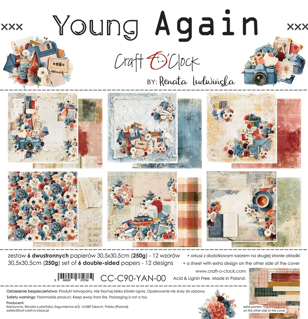 CC-C90-YAN-00 *PRZEDSPRZEDAŻ* YOUNG AGAIN- zestaw papierów 30,5x30,5cm - wysyłka po 6 listopada 2026r.