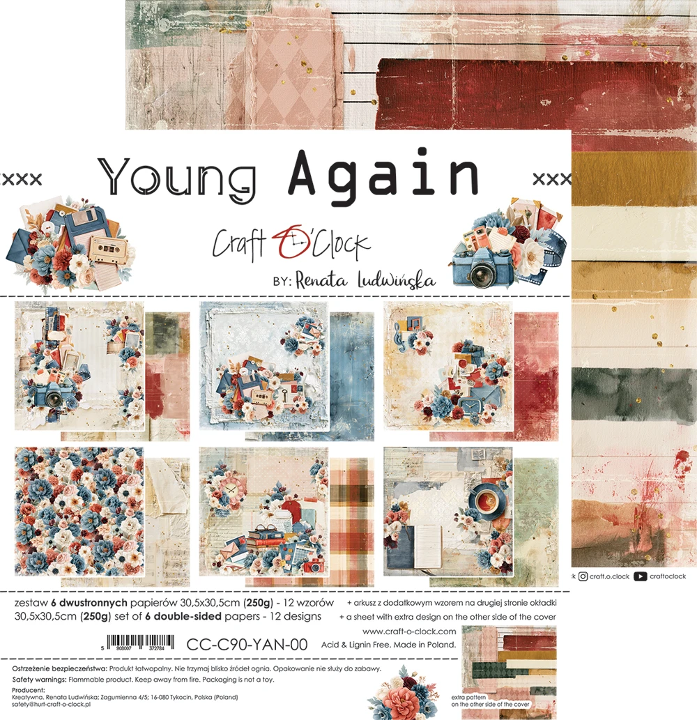 CC-C90-YAN-00 *PRZEDSPRZEDAŻ* YOUNG AGAIN- zestaw papierów 30,5x30,5cm - wysyłka po 6 listopada 2026r.