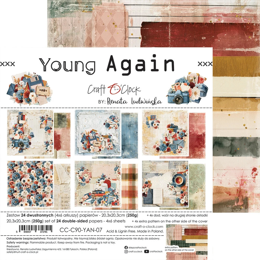 CC-C90-YAN-07 *PRZEDSPRZEDAŻ* YOUNG AGAIN- zestaw papierów 20,3x20,3cm- wysyłka po 6 listopada 2026r.