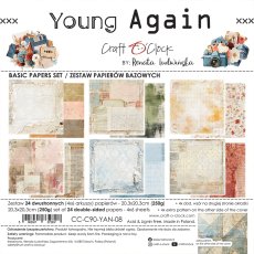 CC-C90-YAN-08 *PRZEDSPRZEDAŻ* YOUNG AGAIN- zestaw papierów 20,3x20,3cm - BASIC- wysyłka po 6 listopada 2026r.