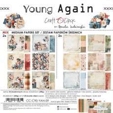 CC-C90-YAN-09 *PRZEDSPRZEDAŻ* YOUNG AGAIN- zestaw papierów 20,3x20,3cm - MIX- wysyłka po 6 listopada 2026r.
