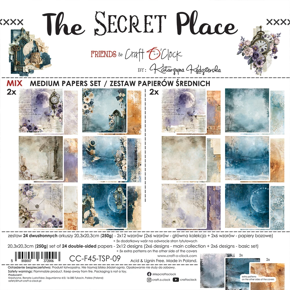 CC-F45-TSP-09 *PRZEDSPRZEDAŻ* THE SECRET PLACE- zestaw papierów 20,3x20,3cm - MIX- wysyłka po 6 listopada 2026r.