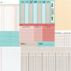 TCMEM102 Papier dwustronny 30,5 x 30,5 cm  Ledger Cards - Memories Teresa Collins