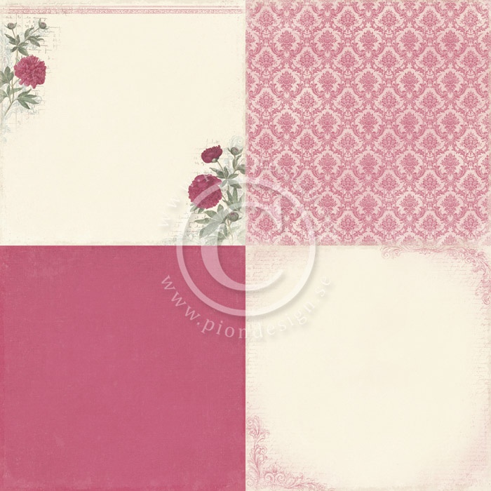 PD3701 Papier jednostronny Peony - Vintage Garden - 6x6