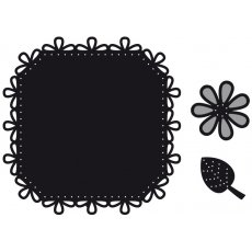 CR1249 Craftables Serwetka kwadratowa + kwiat i listek - stitch