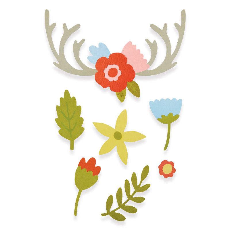  662095 Wykrojniki Sizzix Thinlits- Country Florals-kwiaty