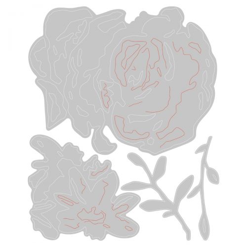  665849 Wykrojnik Sizzix Thinlits Die Set Brushstroke Flowers #4 by Tim Holtz