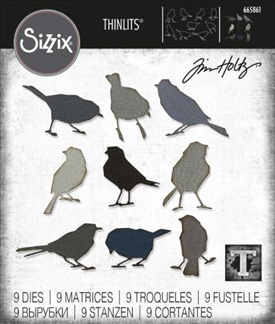  665861 Wykrojnik Sizzix Thinlits Die Set Silhouette Birds by Tim Holtz