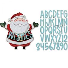 666338  Wykrojniki Sizzix • Thinlits Die Set Santa Greetings Colorize