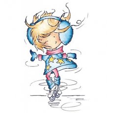 DDS3336 Stempel silikonowy - dziewczynka na łyżwach