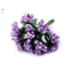 780759-7 Pręciki do kwiatów na druciku / bukiecik - fioletowy lawendowy