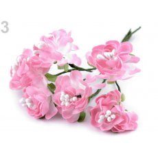 780762-3 Kwiaty materiałowe  light pink -jasno rózowe