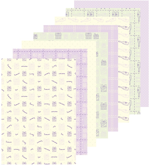 51.8824 Zestaw papierów A5- Presents & Bottles