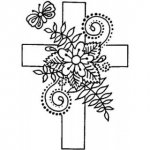 CICST002 Stempel silikonowy Krzyż z kwiatami #1