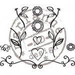 FG2462 Stemple Flowers&hearts ( Quilling )