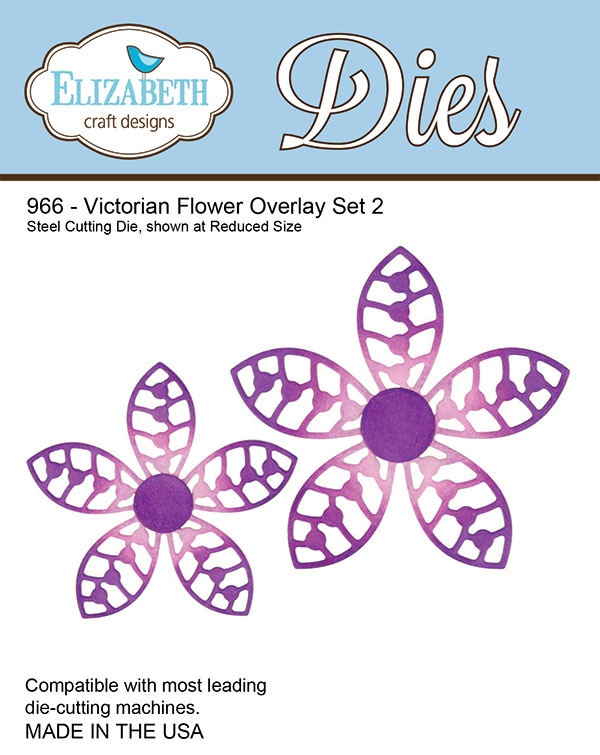  966 Wykrojniki Elizabeth Craft Designs - Victorian Flower Overlay Set 2