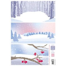 AK0091 Arkusz A4 -Marianne Design - Snoesjes - Eline's Winter Dreams Backgrounds - zimowe krajobrazy