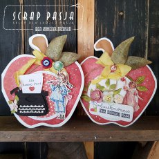 Kartki - jabłka na koniec roku szkolnego 