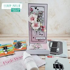 Ślubna kartka do pudełka z użyciem wykrojników Marianne Design