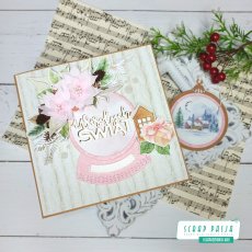 Świąteczna kartka z zawięszką na prezent "Sprinkled with snow" Craft and You Design