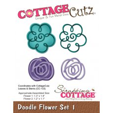 CC-130 Wykrojniki CottageCutz - Doodle Flowers set 1
