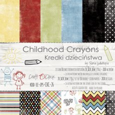 CC-ZPS-CHC-26 CHILDHOOD CRAYONS - zestaw papierów 20,3x20,3cm