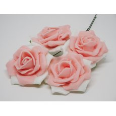 CKF-L-010 Piankowe róże 4cm/4szt -biały/brzoskwinia
