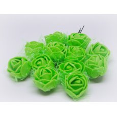 CKF-SW-002 Różyczki piankowe z tiulem -Green 2cm/12pcs -zielone
