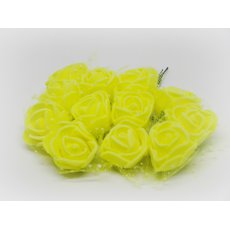 CKF-SW-003 Różyczki piankowe z tiulem -Yellow 2cm/12pcs -żółte