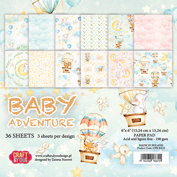 CPB-BA15 Блок 15x15 Craft & You Design-Baby Adventure