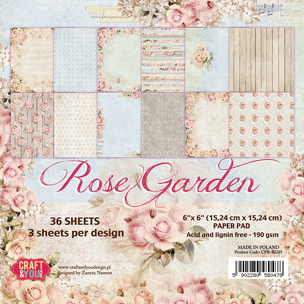  CPB-RG15 Bloczek 15x15 Craft & You Design Rose Garden