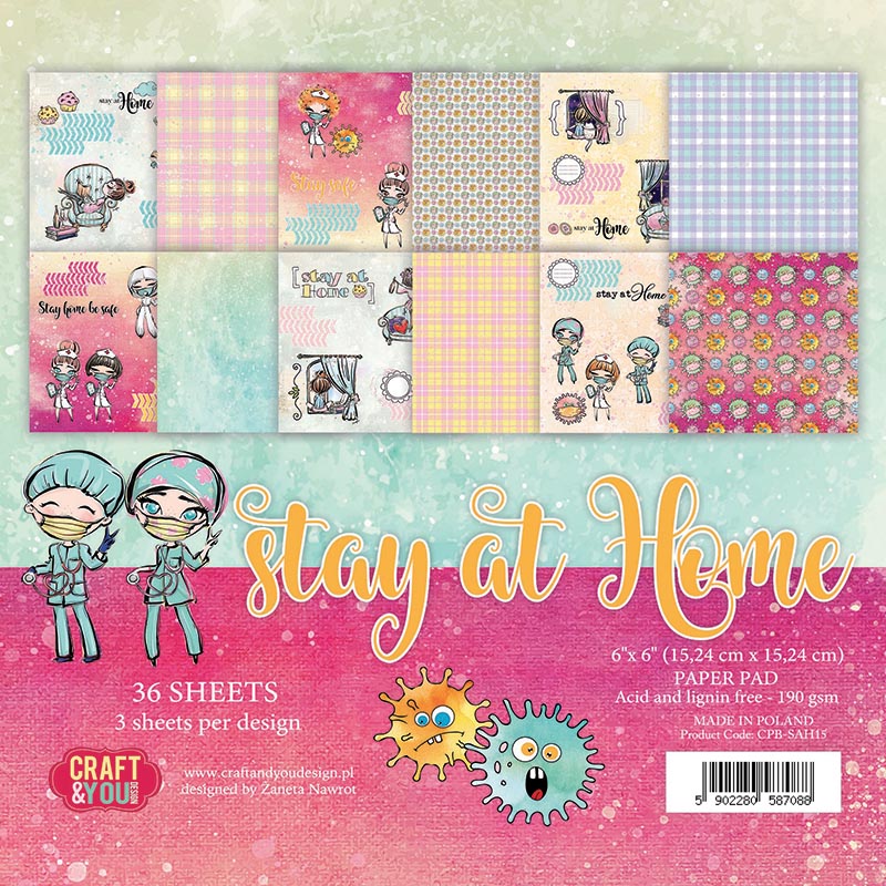 CPB-SAH15 Bloczek 15x15 Craft&You Design-Stay at Home