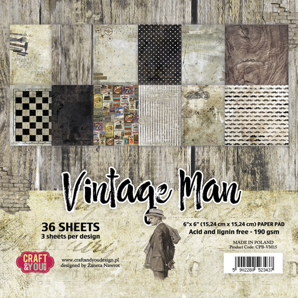  CPB-VM15 Bloczek 15x15 Craft & You Design -Vintage Man