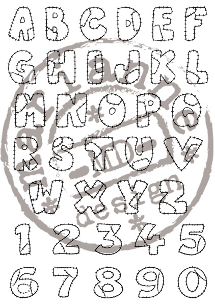  CS0921 Stemple silikonowe Patchwork alfabet +cyfry