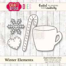 CW034 Wykrojnik Winter Elements-zimowe elementy-Craft&You Design